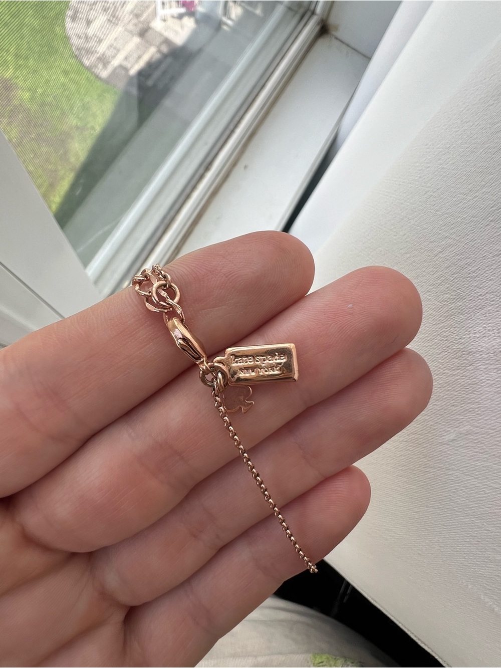 Kate Spade rose gold rinestone heart necklace - Picture 5 of 7